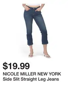 Marshalls NICOLE MILLER NEW YORK Side Slit Straight Leg Jeans offer