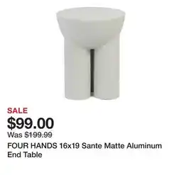 Marshalls FOUR HANDS 16x19 Sante Matte Aluminum End Table offer