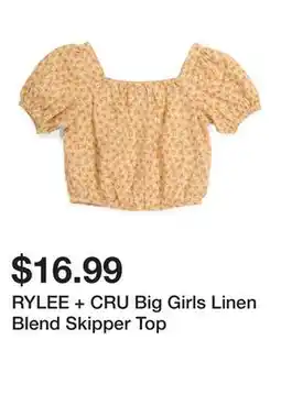 Marshalls RYLEE + CRU Big Girls Linen Blend Skipper Top offer