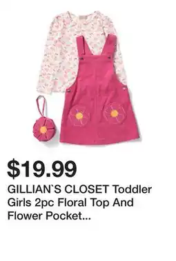 Marshalls GILLIAN`S CLOSET Toddler Girls 2pc Floral Top And Flower Pocket Jumper With Purse offer