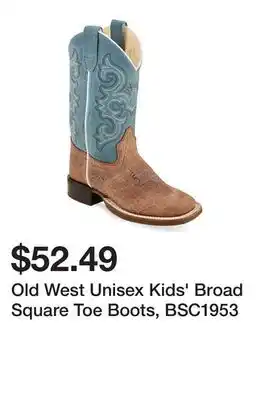 Tractor Supply Company Old West Unisex Kids' Broad Square Toe Boots, BSC1953 offer