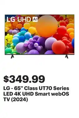 Best Buy LG - 65 Class UT70 Series LED 4K UHD Smart webOS TV (2024) offer