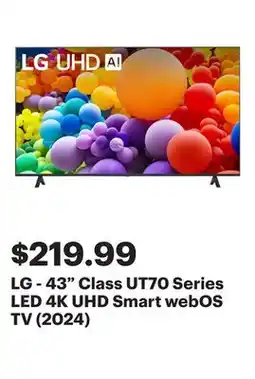 Best Buy LG - 43 Class UT70 Series LED 4K UHD Smart webOS TV (2024) offer