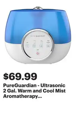 Best Buy PureGuardian - Ultrasonic 2 Gal. Warm and Cool Mist Aromatherapy Humidifier - Blue/White offer