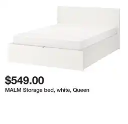 Ikea MALM Storage bed, white, Queen offer