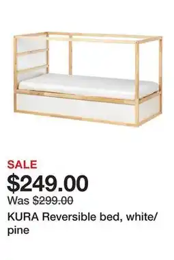 Ikea KURA Reversible bed, white/pine offer