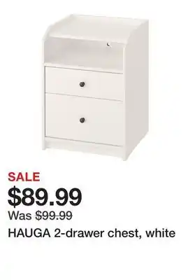 Ikea HAUGA 2-drawer chest, white offer