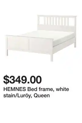 Ikea HEMNES Bed frame, white stain/Luröy, Queen offer