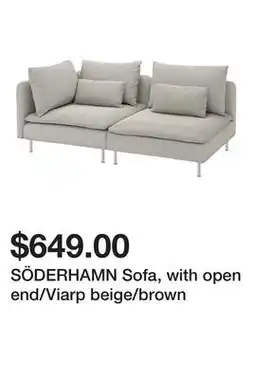 Ikea SÖDERHAMN Sofa, with open end/Viarp beige/brown offer