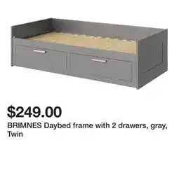 Ikea BRIMNES Daybed frame with 2 drawers, gray, Twin offer