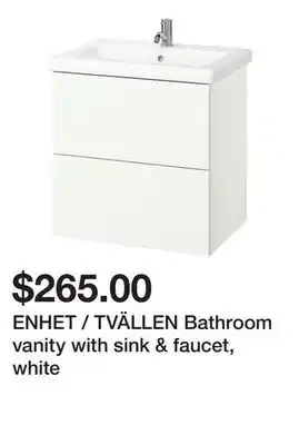 Ikea ENHET / TVÄLLEN Bathroom vanity with sink & faucet, white offer