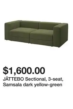 Ikea JÄTTEBO Sectional, 3-seat, Samsala dark yellow-green offer