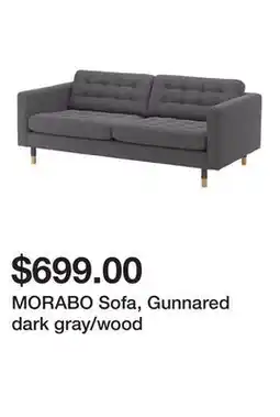 Ikea MORABO Sofa, Gunnared dark gray/wood offer