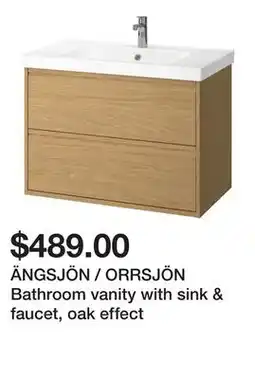 Ikea ÄNGSJÖN / ORRSJÖN Bathroom vanity with sink & faucet, oak effect offer