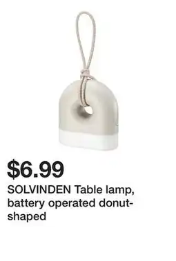 Ikea SOLVINDEN Table lamp, battery operated donut-shaped offer