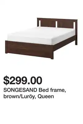 Ikea SONGESAND Bed frame, brown/Luröy, Queen offer