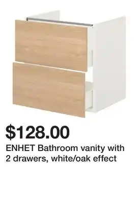 Ikea ENHET Bathroom vanity with 2 drawers, white/oak effect offer