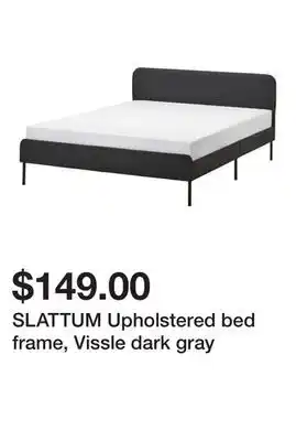 Ikea SLATTUM Upholstered bed frame, Vissle dark gray offer