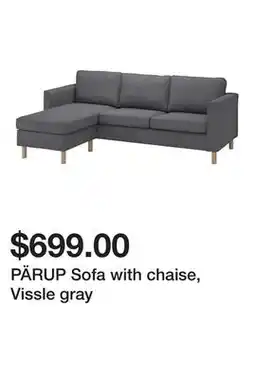 Ikea PÄRUP Sofa with chaise, Vissle gray offer