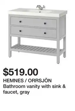 Ikea HEMNES / ORRSJÖN Bathroom vanity with sink & faucet, gray offer