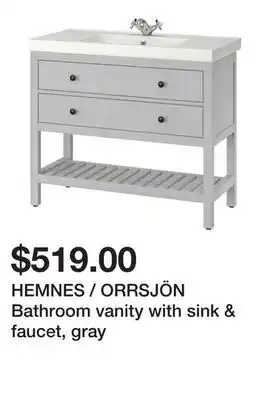 Ikea HEMNES / ORRSJÖN Bathroom vanity with sink & faucet, gray offer