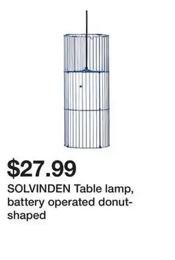 Ikea SOLVINDEN Table lamp, battery operated donut-shaped offer