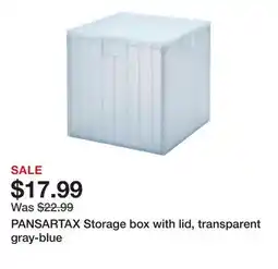 Ikea PANSARTAX Storage box with lid, transparent gray-blue offer