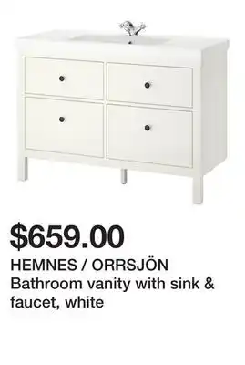 Ikea HEMNES / ORRSJÖN Bathroom vanity with sink & faucet, white offer