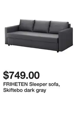 Ikea FRIHETEN Sleeper sofa, Skiftebo dark gray offer