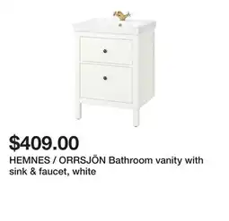 Ikea HEMNES / ORRSJÖN Bathroom vanity with sink & faucet, white offer