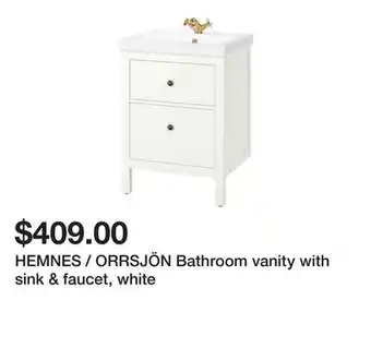 Ikea HEMNES / ORRSJÖN Bathroom vanity with sink & faucet, white offer