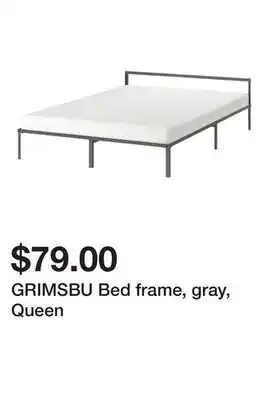 Ikea GRIMSBU Bed frame, gray, Queen offer