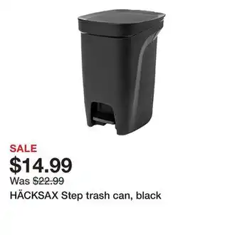 Ikea HÄCKSAX Step trash can, black offer