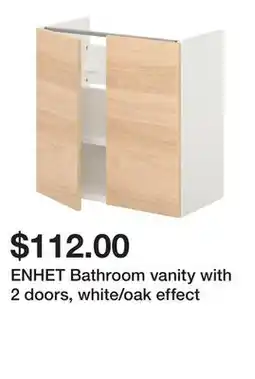 Ikea ENHET Bathroom vanity with 2 doors, white/oak effect offer