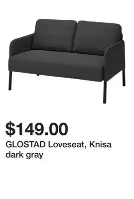 Ikea GLOSTAD Loveseat, Knisa dark gray offer