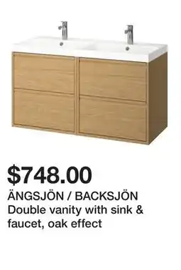 Ikea ÄNGSJÖN / BACKSJÖN Double vanity with sink & faucet, oak effect offer