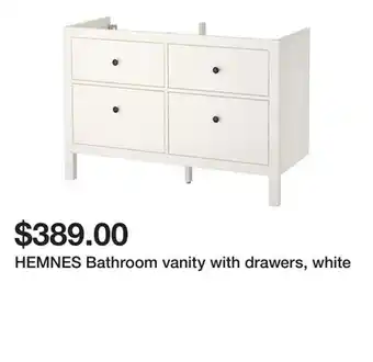 Ikea HEMNES Bathroom vanity with drawers, white offer