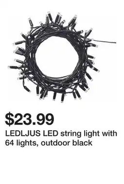 Ikea LEDLJUS LED string light with 64 lights, outdoor black offer