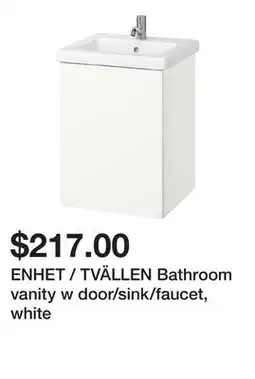 Ikea ENHET / TVÄLLEN Bathroom vanity w door/sink/faucet, white offer