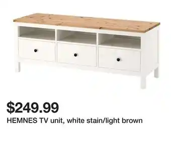 Ikea HEMNES TV unit, white stain/light brown offer