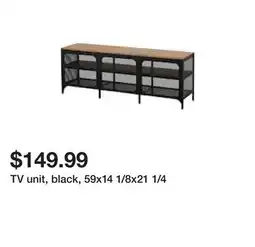 Ikea TV unit, black, 59x14 1/8x21 1/4 offer