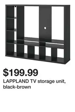 Ikea LAPPLAND TV storage unit, black-brown offer