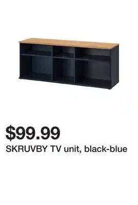 Ikea SKRUVBY TV unit, black-blue offer