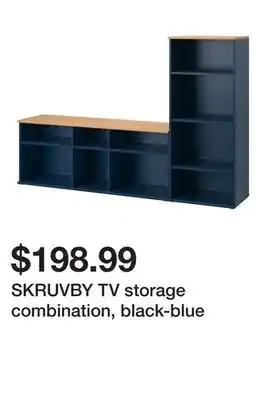 Ikea SKRUVBY TV storage combination, black-blue offer