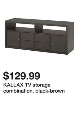 Ikea KALLAX TV storage combination, black-brown offer