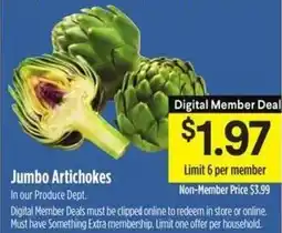 Raley's Jumbo Artichokes offer