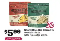 Grocery Outlet SimplyGO Shredded Cheese, 2 lb offer