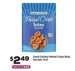 Grocery Outlet Snack factory pretzel Crisp Bites, Sea Salt, 12 oz offer