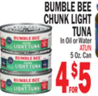 Bravo Supermarkets BUMBLE BEE CHUNK LIGHT TUNA offer