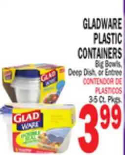 Bravo Supermarkets GLADWARE PLASTIC CONTAINERS offer